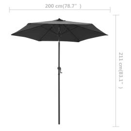 Umbrelă de soare, antracit, 200 x 211 cm, aluminiu, 7 image