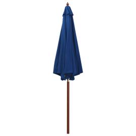 Umbrelă de soare cu stâlp din lemn, albastru, 300 x 258 cm, 5 image