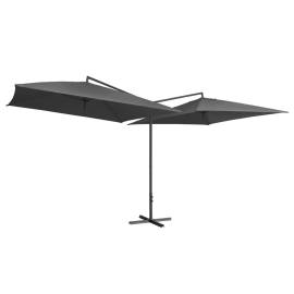 Umbrelă de soare cu stâlp din oțel, antracit, 250x250 cm, 3 image