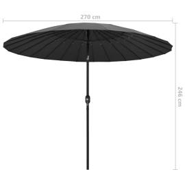 Umbrelă de soare de exterior, stâlp aluminiu, antracit, 270 cm, 7 image