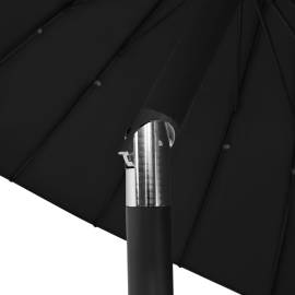 Umbrelă de soare de exterior, stâlp aluminiu, negru, 270 cm, 5 image