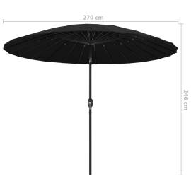 Umbrelă de soare de exterior, stâlp aluminiu, negru, 270 cm, 7 image