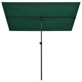 Umbrelă de soare de exterior, stâlp aluminiu, verde, 180x130 cm, 3 image