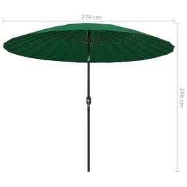 Umbrelă de soare de exterior, stâlp aluminiu, verde, 270 cm, 7 image