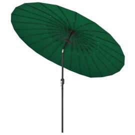 Umbrelă de soare de exterior, stâlp aluminiu, verde, 270 cm, 4 image