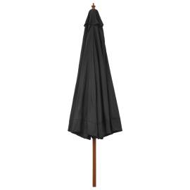 Umbrelă de soare de exterior, stâlp din lemn, antracit, 330 cm, 4 image