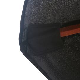 Umbrelă de soare de exterior, stâlp din lemn, negru, 350 cm, 5 image