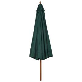 Umbrelă de soare de exterior, stâlp din lemn, verde, 330 cm, 4 image