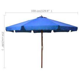 Umbrelă de soare de exterior, stâlp lemn, azuriu, 330 cm, 5 image