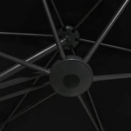 Umbrelă de soare de exterior cu stâlp din oțel, negru, 300 cm, 2 image
