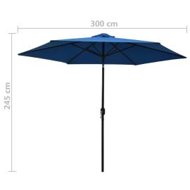 Umbrelă de soare de exterior cu stâlp metalic, azur, 300 cm, 7 image