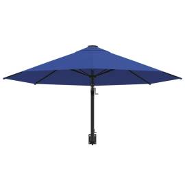 Umbrelă de soare de perete cu stâlp metalic, albastru, 300 cm, 5 image