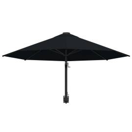 Umbrelă de soare de perete cu stâlp metalic, negru, 300 cm, 5 image