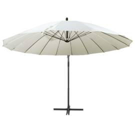 Umbrelă de soare suspendată, alb, 3 m, stâlp de aluminiu, 3 image