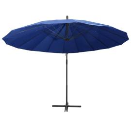 Umbrelă de soare suspendată, albastru, 3 m, stâlp de aluminiu, 3 image