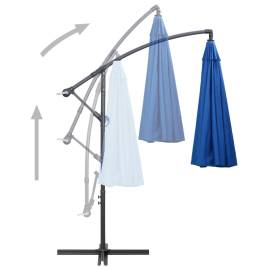 Umbrelă de soare suspendată, albastru, 3 m, stâlp de aluminiu, 4 image