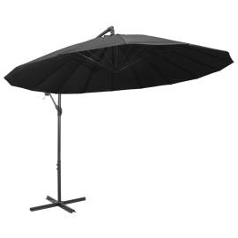 Umbrelă de soare suspendată, antracit, 3 m, stâlp de aluminiu, 3 image