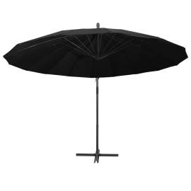 Umbrelă de soare suspendată, negru, 3 m, stâlp de aluminiu, 4 image