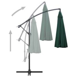 Umbrelă de soare suspendată, verde, 3 m, stâlp de aluminiu, 5 image