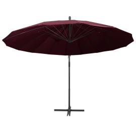Umbrelă de soare suspendată, vișiniu, 3 m, stâlp de aluminiu, 4 image