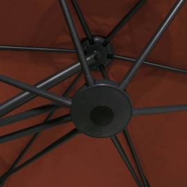 Umbrelă soare de exterior cu stâlp din oțel, cărămiziu, 300 cm, 2 image