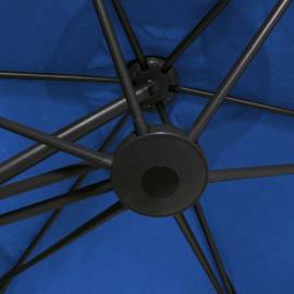 Umbrelă soare de exterior stâlp din oțel albastru azur 300 cm, 2 image
