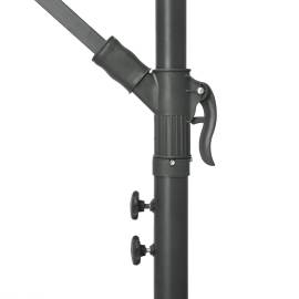 Umbrelă suspendată cu led și stâlp din oțel, azuriu, 300 cm, 7 image