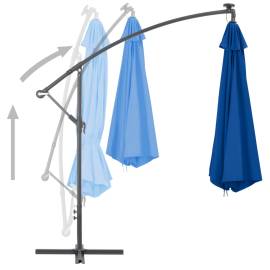 Umbrelă suspendată cu stâlp din aluminiu, albastru, 350 cm, 4 image
