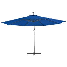 Umbrelă suspendată cu stâlp din aluminiu, albastru, 350 cm, 3 image