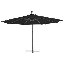 Umbrelă suspendată cu stâlp din aluminiu, negru, 350 cm, 3 image