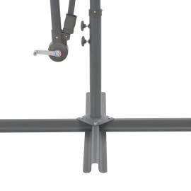Umbrelă suspendată cu stâlp din aluminiu, negru, 350 cm, 5 image