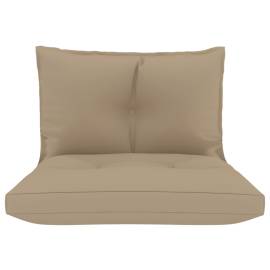 Perne de canapea din paleți, 2 buc., bej, material textil, 2 image