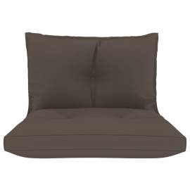 Perne de canapea din paleți, 2 buc., gri taupe, material textil, 3 image