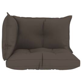 Perne de canapea din paleți, 3 buc., gri taupe, țesătură, 3 image