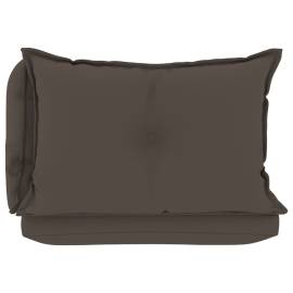 Perne de canapea din paleți, 3 buc., gri taupe, țesătură, 4 image