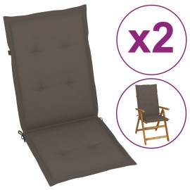 Perne scaun de grădină, 2 buc., gri taupe, 120x50x3 cm