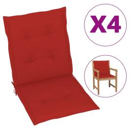 Perne scaun de grădină, 4 buc., roșu, 100x50x3 cm
