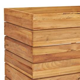 Strat înălțat, 100x40x55 cm, lemn de tec reciclat și oțel, 8 image
