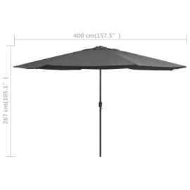 Umbrelă de soare de exterior, stâlp metalic, antracit, 400 cm, 7 image