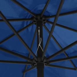 Umbrelă de soare de exterior, stâlp metalic, azuriu, 400 cm, 2 image