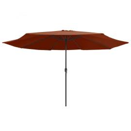 Umbrelă de soare de exterior, stâlp metalic, cărămiziu, 400 cm, 3 image