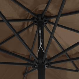 Umbrelă de soare de exterior, stâlp metalic, gri taupe, 400 cm, 2 image