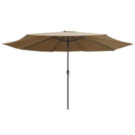 Umbrelă de soare de exterior, stâlp metalic, gri taupe, 400 cm, 3 image