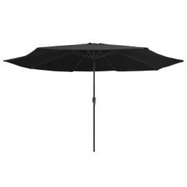 Umbrelă de soare de exterior, stâlp metalic, negru, 400 cm, 3 image