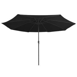 Umbrelă de soare de exterior, stâlp metalic, negru, 400 cm, 4 image