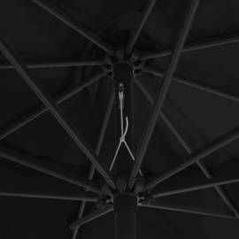 Umbrelă de soare de exterior, stâlp metalic, negru, 400 cm, 2 image