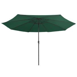 Umbrelă de soare de exterior, stâlp metalic, verde, 400 cm, 4 image
