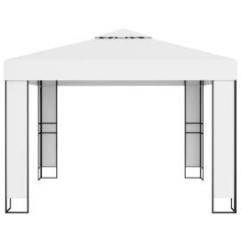 Pavilion cu acoperiș dublu, alb, 3 x 3 m, 2 image