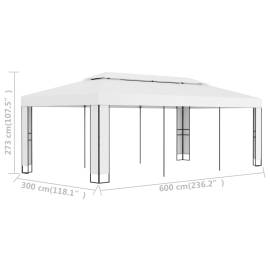 Pavilion cu acoperiș dublu, alb, 3 x 6 m, 6 image