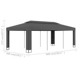 Pavilion cu acoperiș dublu, antracit, 3 x 6 m, 5 image